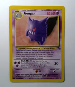 Pokemon Gengar 80 HP Fossil 20/62 Rare Regular Stage 2 1999 Wizards TCG - Image 1