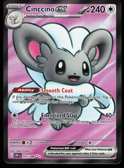 Cinccino ex 105/086 Ultra Rare Chaos Rising Pokemon Card - Image 1