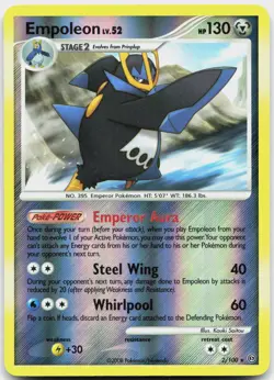 Empoleon 2/100 Holo Rare Stormfront Pokemon Reverse Holo Near Mint - Image 1