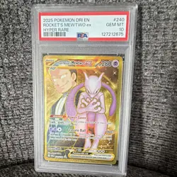 Pokemon Team Rocket's Mewtwo ex 240/182 Destined Rivals Hyper Rare PSA 10 Gold - Image 3