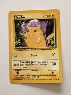 Pikachu - Base Set Unlimited 58/102 - Pokemon TCG (Vintage WoTC) - Image 1