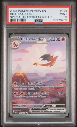 2023 POKEMON MEW EN-151 SPECIAL ILLUSTRATION RARE #199 CHARIZARD EX PSA 9 - Image 1