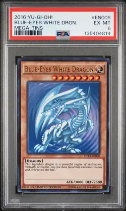 2018 YU-GI-OH Blue-Eyes White Dragon CT13-EN008 Mega-Tins PSA 6 - Image 1