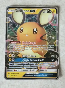 POKEMON DEDENNE GX 57/214 RARE HOLO SUN & MOON UNBROKEN BONDS SM10 NM - Image 1