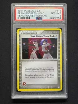 Here Comes Team Rocket! Holo - ex Team Rocket Returns 111 Pokemon NM/Mint PSA 8 - Image 1