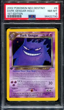 Dark Gengar 1st Edition PSA 8 Holo Rare 6/105 Neo Destiny Pokemon Foil - Image 1
