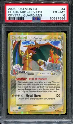 Charizard Reverse Holo PSA 6 Crystal Guardians 4/100 Pokemon Delta Stamp Foil - Image 1