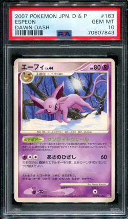 Espeon DP4 Dawn Dash Pokemon DPBP#163 Japanese Unlimited Rare 2007 PSA 10 - Image 1