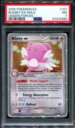 Blissey ex PSA 7 Ultra Rare Holo 101/115 Unseen Forces Foil Near Mint Pokemon - Image 1