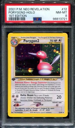 Porygon2 1st Edition PSA 8 Holo Rare Foil 12/64 Neo Revelation WOTC Pokemon - Image 1