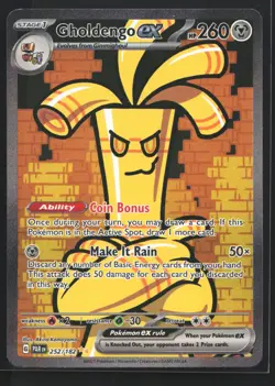 Pokemon Gholdengo ex 252/182 Paradox Rift Special Illustration Rare NM - Image 1