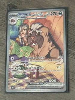 Pokemon 2025 Destined Rivals Card 235/182 Arven's Mabosstiff EX - Image 1