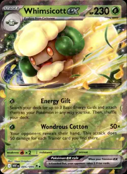 Whimsicott ex 005/086 Double Rare - Pokemon SV: White Flare 2025 NM - Image 1
