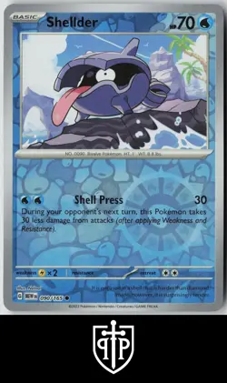 Pokemon - Shellder 090/165 151 - Reverse Holo Common - NM - Image 1