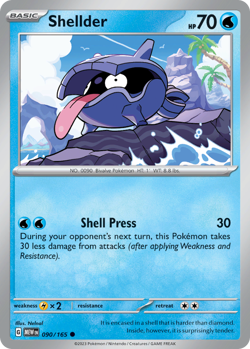 Pokemon - Shellder 090/165 151 - Reverse Holo Common - NM - Image 4