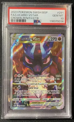 Pokemon TCG Lucario VSTAR Sword & Shield SWSH291 Promo PSA 10 - Image 1