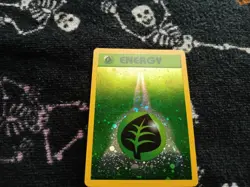 Basic Grass Energy WotC 2002 Promo Holo Swirl READ DESCRIPTION FOR CONDITION - Image 1