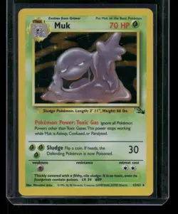 Muk 13/62 Holo Rare Fossil Pokemon Unlimited Holo Moderately Played - Image 1