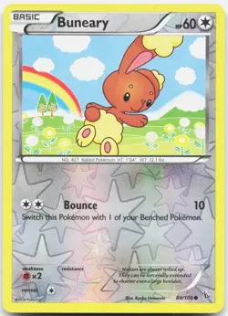 Buneary 84/106 Common Flashfire Pokemon Reverse Holo Lightly Played - Image 1