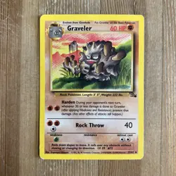 Pokemon TCG Graveler Fossil 37/62 Regular Unlimited Uncommon HP - Image 1