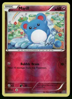 2016 Marill 76/114 Common Reverse Holo LP XY - Steam Siege Pokemon - Image 1