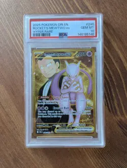 PSA 10 Team Rocket's Mewtwo EX 240/182 Gold Hyper Rare Destined Rivals Pokemon - Image 3