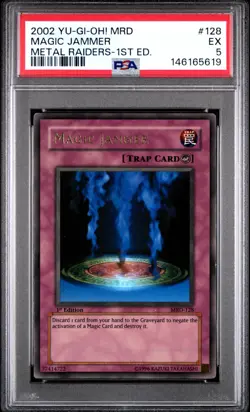 YUGIOH PSA 5 2002 Magic Jammer MRD-128 Ultra Rare 1st Edition - Image 1