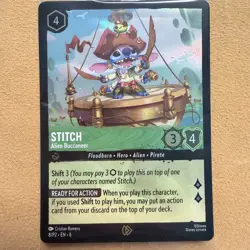 Disney Lorcana TCG Stitch Alien Buccaneer Foil Promo Card 8/P2 NM - SEALED - Image 1