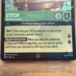 Disney Lorcana TCG Stitch Alien Buccaneer Foil Promo Card 8/P2 NM - SEALED - Image 4