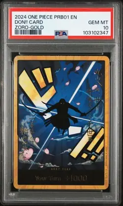 ONE PIECE Premium Booster The Best DON!! Card Zoro Gold PRB-01 PSA 10 - Image 1