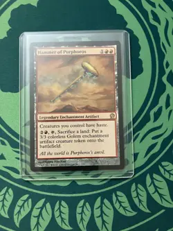 Magic the Gathering Hammer of Purphoros Theros LP Red Rare Card - Image 1