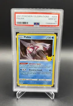 PSA 10 GEM MINT Palkia 004/025 HOLO Celebrations Pokemon Card 525 - Image 1