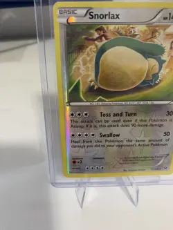 Snorlax 77/124 Rare Fates Collide Reverse Holo Tomokazu Komiya Pokemon Card LP - Image 5