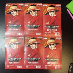 6 One Piece OP13 Carrying On His Will Booster Packs 12 Card Booster Pack - Image 1