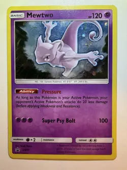 Pokemon Card Mewtwo SM77 Sun & Moon Promo Holo LP - Image 1