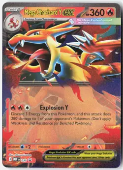 Mega Charizard Y ex ME: Mega Evolution Promo 030 Vintage Pokemon Card Holofoil - Image 1