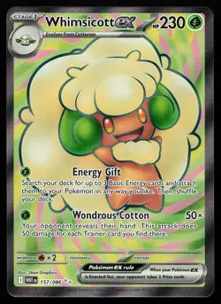 Whimsicott ex 157/086 Ultra Rare White Flare Pokemon Card - Image 1