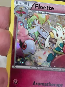POKEMON FLOETTE XY139 PROMO BLACK STAR COSMOS HOLO WITH SWIRL VLP CARD - Image 3