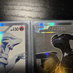 Pokemon TCG Reshiram 113/114 Zekrom 114/114 Black and White Holo Card Full Art - Image 2