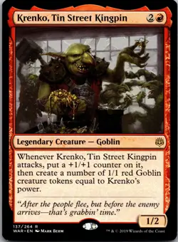 Krenko, Tin Street Kingpin 137 Rare War of the Spark Magic: The Gathering LP - Image 1