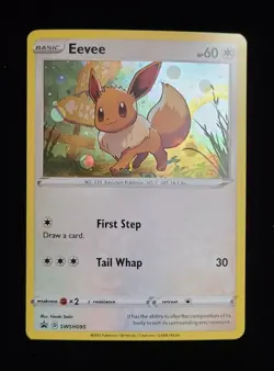 Pokemon- Eevee SWSH095 - Holo Promo Card WITH SWIRL - Image 1
