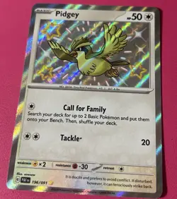 Shiny Pidgey 196/091 PAF Paldean Fates Pokemon Card Near Mint - Image 1