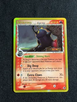 Heracross 3/101 Reverse Holo Pokemon Card TCG EX Dragon Frontiers Set Light Play - Image 1
