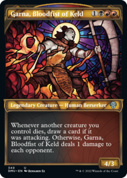 1x (340) Garna, Bloodfist of Keld - TEXTURED FOIL MTG Dominaria United NM Magic - Image 1