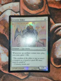 FOIL Leonin Elder Mirrodin MRD MTG Magic the Gathering 1st Edition - Image 1