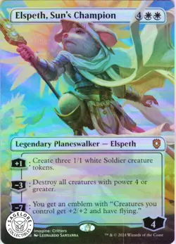 MTG Elspeth, Sun's Champion (Borderless) (97) | NM Foil | Cmd: Bloomburrow (BLC) - Image 1