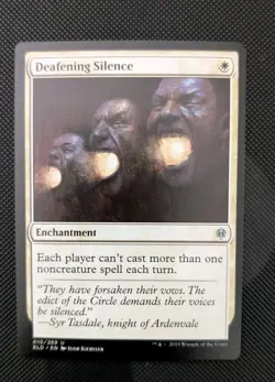 MTG Throne of Eldraine Uncommon DEAFENING SILENCE NM - Image 1