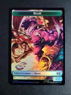 Beast / Vibranium (Foil) Token MTG Marvel Super Heroes - Image 1