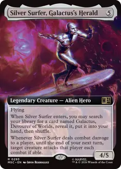 x1 Silver Surfer, Galactus's Herald - Extended Art R MTG Commander: Marvel Super - Image 1