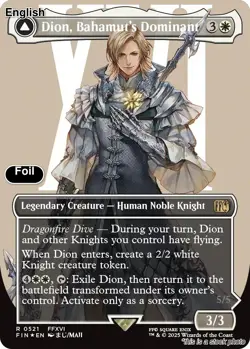 Dion, Bahamut's Dominant (Borderless) (Surge Foil) EN [FIN - 521] - NM TCG MTG - Image 1